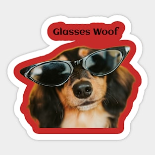 Glasses Woof Sticker